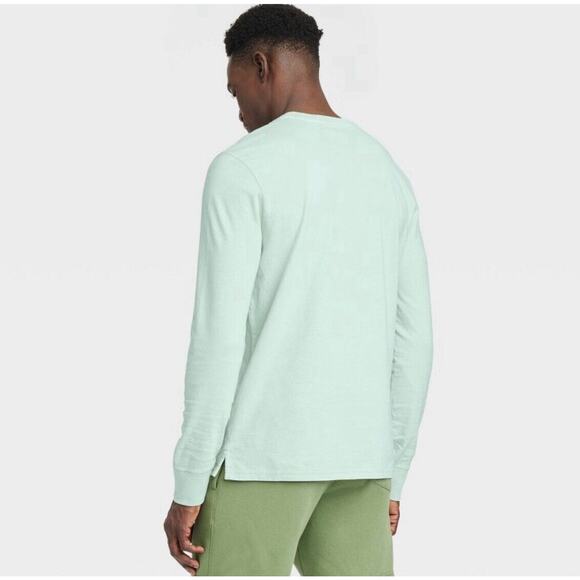 Goodfellow Co Long Sleeve Garment Dyed Pocket T-Shirt Blue Men’s XXL NWT - Picture 2 of 6